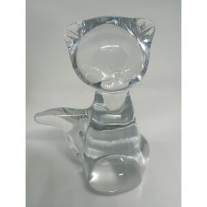 Balos Glass Hand blown‎ Cat Paperweight